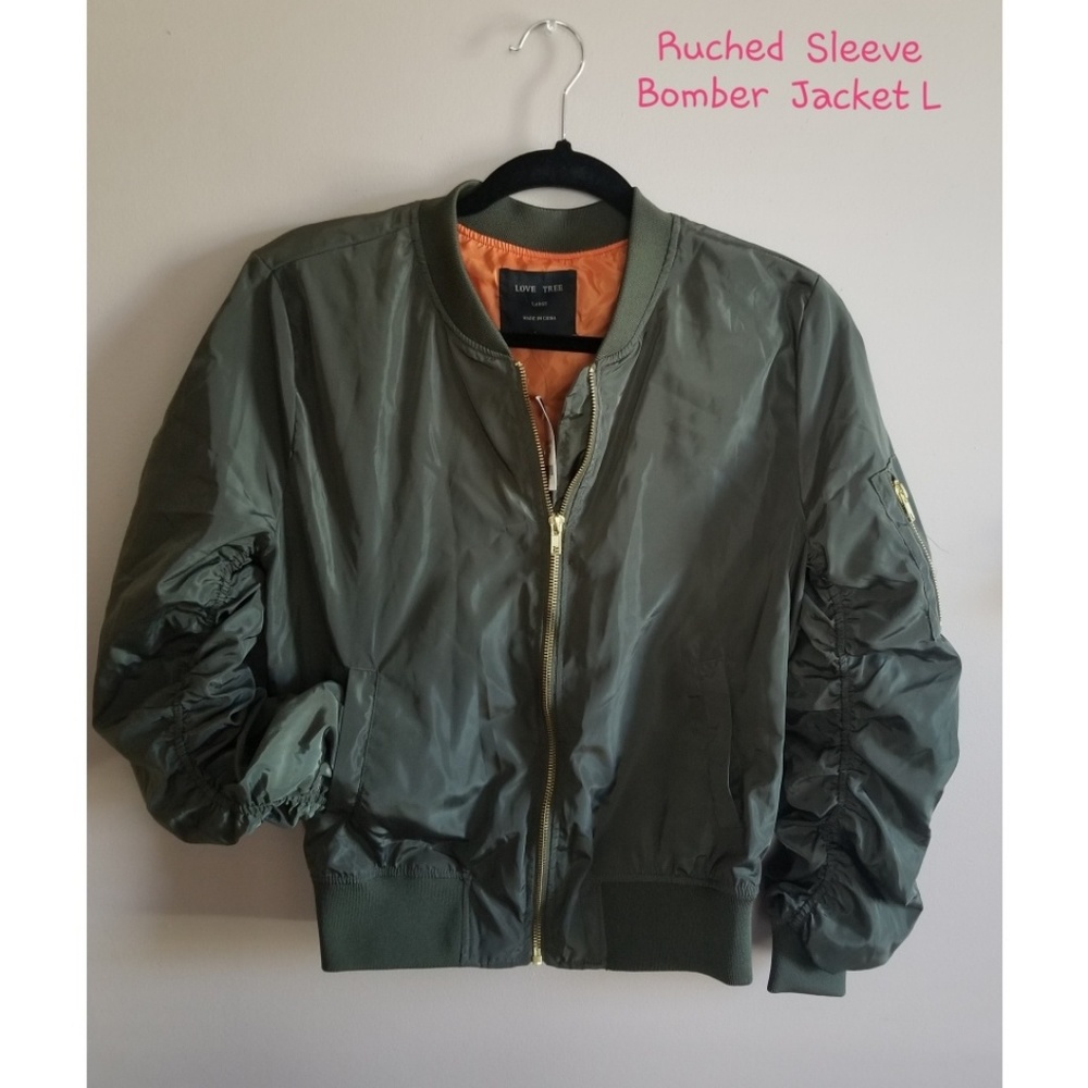 LOVE TREE Olive green bomber jacket
